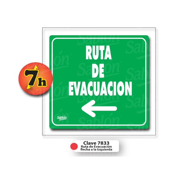 SENAL RUTA DE EVACUACION A LA IZQUIERDA 7833